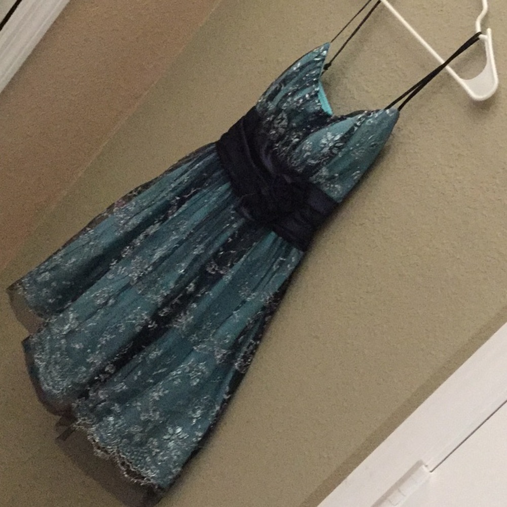 Tiffany blue and royal blue dress